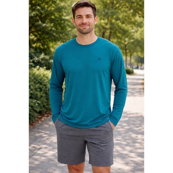 reel life Other - Reel Life Jax Beach UPF50 Tee Mens Large Teal Long Sleeve Graphic Performance